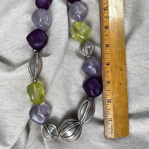 Resin and sterling chunky 24" necklace - 1980s vintage - Picture 5 of 5